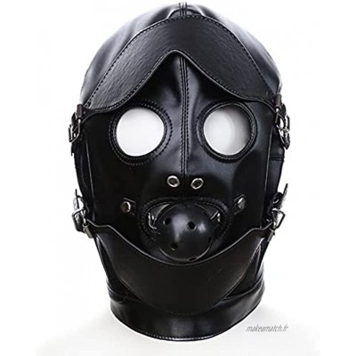 Housse de protection pour casque de fitness--équipement de protection en cuir noir--T15