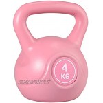 VINTEAM Kettlebell de 4 kg avec base antidérapante pour entraînement de force et avant-bras poids pour fitness exercice et exercices Rose 4 kg