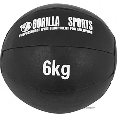 Gorilla Sports Médecine Ball Cuir Synthétique de 1kg à 10kg